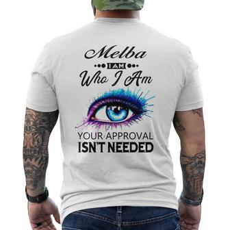 Melba Name Melba I Am Who I Am Mens Back Print T-shirt - Seseable