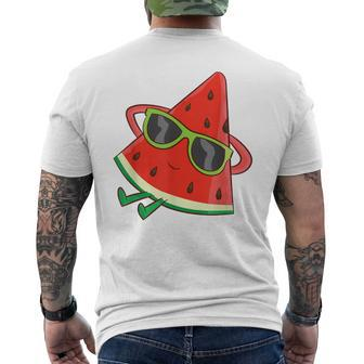 Melon Summer Fruit Sunglasses On Watermelon T-Shirt mit Rückendruck - Seseable