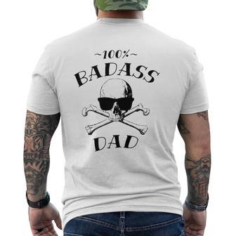 Mens 100 Badass Dad Father Mens Back Print T-shirt | Mazezy