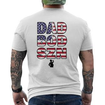 Mens American Flag Dad Bod Mens Back Print T-shirt | Mazezy