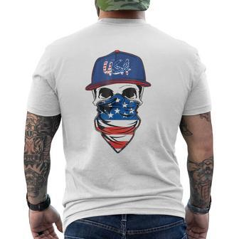Men's American Flag Skull Usa Military Mens Back Print T-shirt | Mazezy AU
