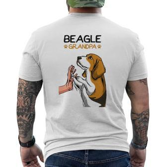 Mens Beagle Grandpa Dog Dad Mens Back Print T-shirt | Mazezy