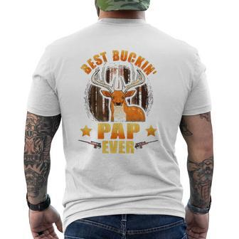 Mens Best Buckin' Pap Ever Deer Hunting Father's Day Mens Back Print T-shirt | Mazezy DE