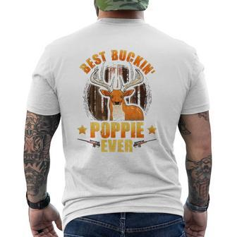 Mens Best Buckin' Poppie Ever Deer Hunting Fathers Day Mens Back Print T-shirt | Mazezy