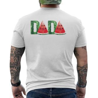 Mens Dada Watermelon Summer Fruit Father's Day For Dad Mens Back Print T-shirt | Mazezy