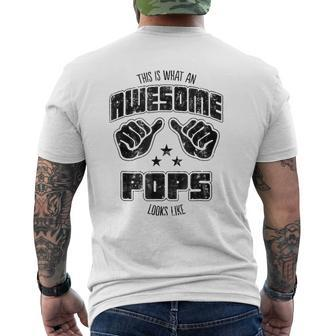 Mens Family This Is What An Awesome Pops Looks Like Mens Back Print T-shirt | Mazezy