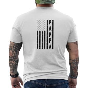 Mens Family Fathers Day American Blue Pappa Flag Shi Mens Back Print T-shirt - Thegiftio UK