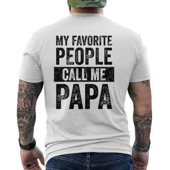 Mens My Favorite People Call Me Papa Vintage Dad Father Mens Back Print T-shirt | Mazezy
