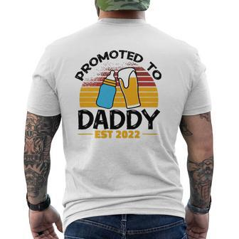 Mens First Time Dad Promoted To Daddy 2022 Mens Back Print T-shirt | Mazezy