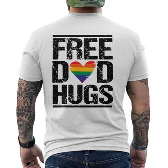Mens Free Dad Hugs Lgbtq Pride Stepfather Daddy Papa Mens Back Print T-shirt | Mazezy