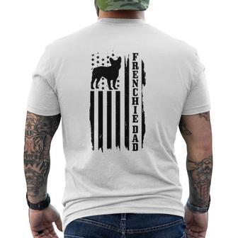 Mens Frenchie Dad Vintage American Flag Patriotic French Bulldog Mens Back Print T-shirt | Mazezy AU