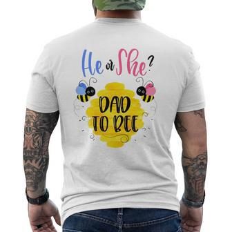 Mens Gender Reveal What Will It Bee Theme He Or She Dad Inspired Mens Back Print T-shirt | Mazezy