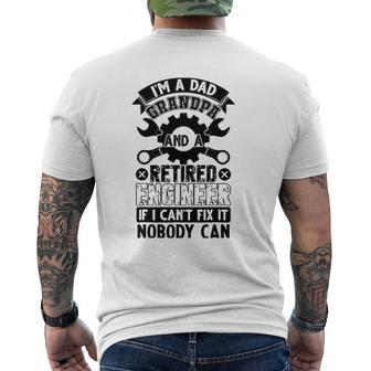 Mens I'm A Dad Grandpa And A Retired Engineer Retirement Mens Back Print T-shirt | Mazezy UK