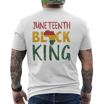 Mens Juneteenth Black King In African Flag Colors For Afro Pride Mens Back Print T-shirt - Thegiftio UK