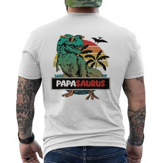 Mens Matching Family Papasaurusrex Father's Day Grandpa Dad Mens Back Print T-shirt | Mazezy