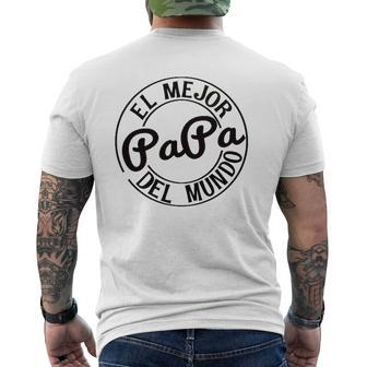 Mens Men's Fathers Day Tee El Mejor Papa Del Mundo Mens Back Print T-shirt | Mazezy