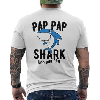 Mens Pap Pap Shark Father Grandpa Halloween Christmas Mens Back Print T-shirt | Mazezy AU