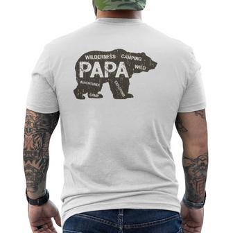 Men's Papa Camping Bear Top Camper Grandpa For Men Mens Back Print T-shirt | Mazezy