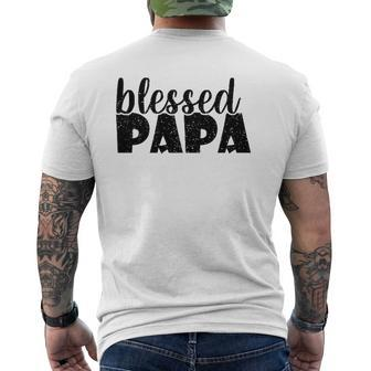 Mens Papa Grandpa Proud New Dad Blessed Papa Father's Day Mens Back Print T-shirt | Mazezy CA