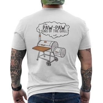 Mens Paw-Paw King Of The Grill Father's Day Mens Back Print T-shirt | Mazezy