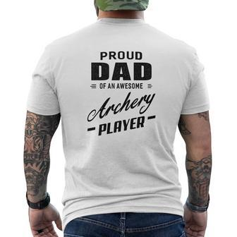 Mens Proud Dad Of An Awesome Archery Player For Men Mens Back Print T-shirt - Thegiftio UK