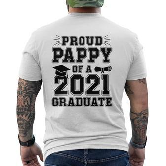 Mens Proud Pappy Of A 2021 Graduate School Graduation Grandpa Mens Back Print T-shirt | Mazezy