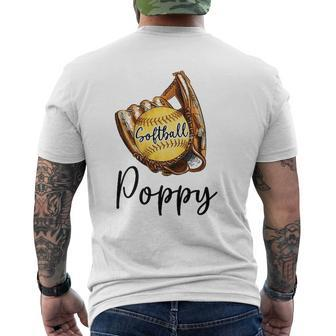 Mens Softball Poppy Sport Lover Mens Back Print T-shirt | Mazezy