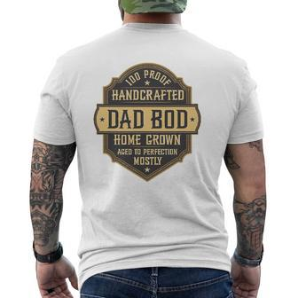 Mens Vintage Whiskey Label Dad Bod Drinking Father's Day Mens Back Print T-shirt | Mazezy AU