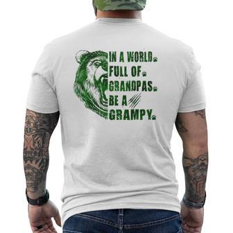 Mens In A World Full Of Grandpas Be A Grampy Father's Day Grampy Mens Back Print T-shirt | Mazezy