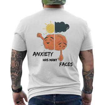 Mental Health Anxiety Has Many Faces Men's T-shirt Back Print - Monsterry DE