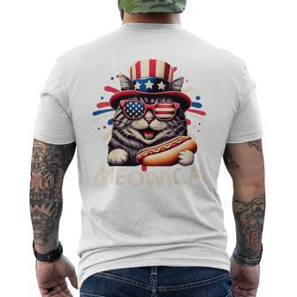 Meowica 4Th Of July Patriotic Cat American Flag 4Th Of July Men's T-shirt Back Print - Monsterry AU