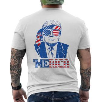 'Merica Donald Trump Trump 4Th Of July American Flag Men's T-shirt Back Print - Monsterry CA