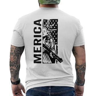 Merica Patriotic Pro Gun Usa Liberty Lady 4Th Of July Gun Men's T-shirt Back Print - Monsterry DE