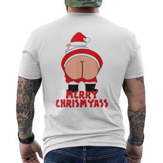 Merry Christmas My Ass Santa Claus Chrismyass Mens Back Print T-shirt - Thegiftio UK