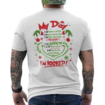 Merry Christmas My Day Schedule I’M Booked Christmas Men's T-shirt Back Print | Mazezy