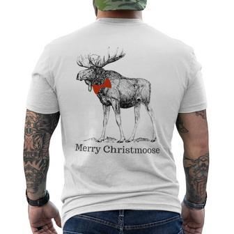 Merry Christmoose Christmas Moose T Men's T-shirt Back Print - Monsterry CA