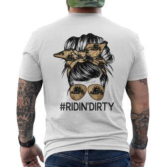 Messy Bun Sittin Pretty & Ridin-Dirty Country Southern Mens Back Print T-shirt - Thegiftio UK
