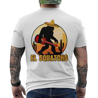 Mexican Sasquatch Meme Bigfoot Musician El Squatcho Men's T-shirt Back Print - Monsterry CA