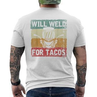 Mexican Tacos Lover Welder Slworker Weld Retro Welding Men's T-shirt Back Print - Monsterry CA