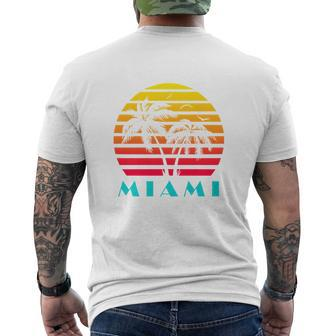 Miami Tropical Sunset Mens Back Print T-shirt - Seseable
