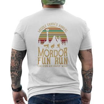Middle Earth's Annual Mordor Fun Run One Does Not Simply Walk Mens Back Print T-shirt - Seseable