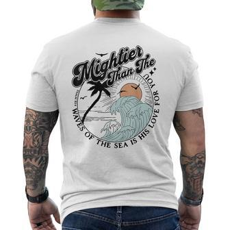 Mightier Than The Waves Of The Sea Is His Love For You Men's T-shirt Back Print - Seseable