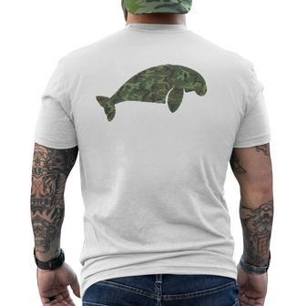 Military Manatee Camo Print Us Dugong Calf Veteran Men Mens Back Print T-shirt | Mazezy