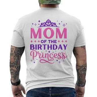 Mom Of The Birthday Princess Girls Party 1St Birthday Girl Men's T-shirt Back Print - Monsterry UK