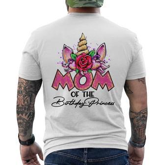 Mom Of The Birthday Princess Unicorn Matching Family Mommy Men's T-shirt Back Print - Monsterry UK