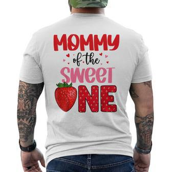 Mommy Of The Sweet One Strawberry Birthday Family Party Men's T-shirt Back Print - Thegiftio UK