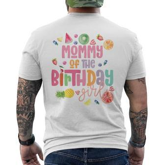 Mommy Twotii Frutti 2-Year-Old Fruit Tropical Birthday Men's T-shirt Back Print - Monsterry