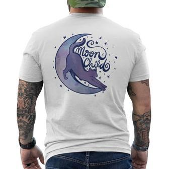 Moon Child Kitty Cats Purple Moonchild Men's T-shirt Back Print - Monsterry UK