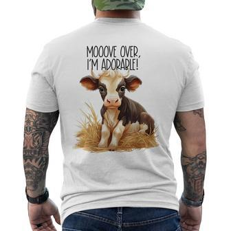 Mooove Over I'm Adorable Cute Cow Sounds Toddler Men's T-shirt Back Print - Monsterry CA