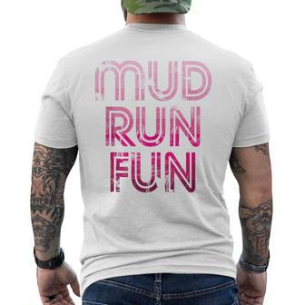 Mud Run Fun Mudder Pink Trail Running And Mudding Men's T-shirt Back Print - Monsterry UK